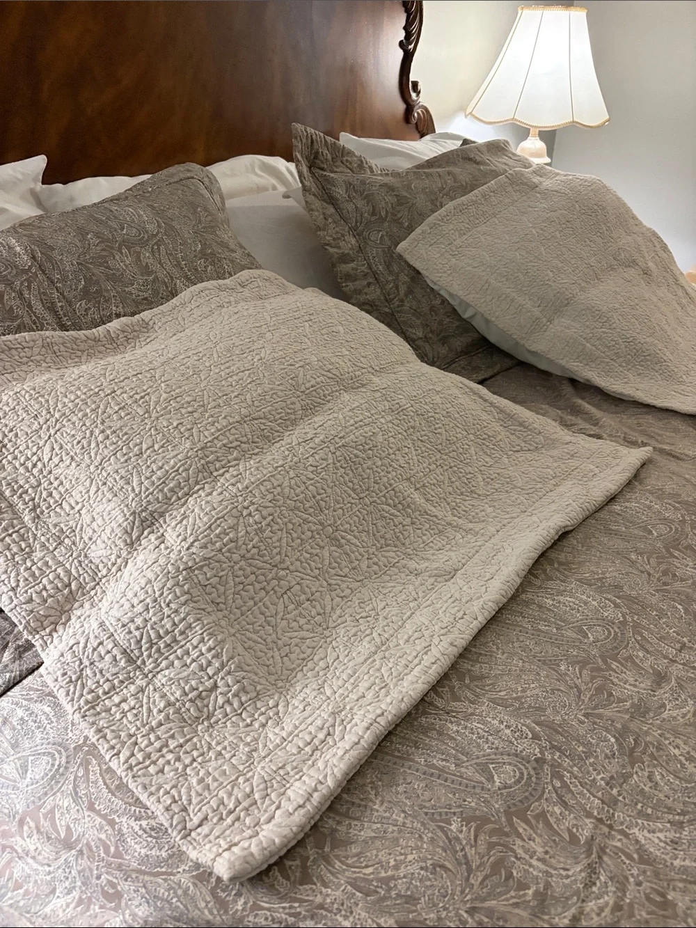 Peacock Alley cream Pillow sham Set